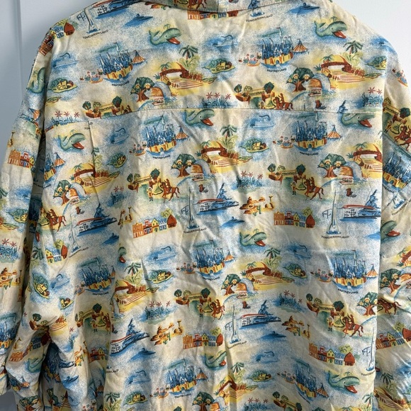 Disney Parks Vacation Club Hotel Resorts Icons Men's Button Up Map NWT - Picture 2 of 9